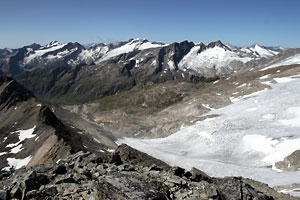 Weispitze, Gipfelpanorama im SW